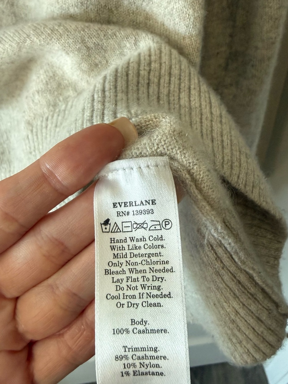 Everlane Oatmeal Polo Cashmere Sweater - Picture 3 of 3